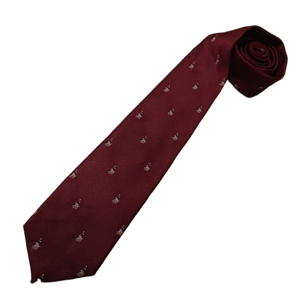 POLO PLAYER silk burgundy tie Charing Cross by Schreter men's